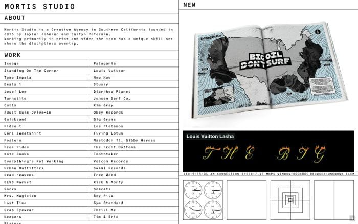 Mortis Studio website preview