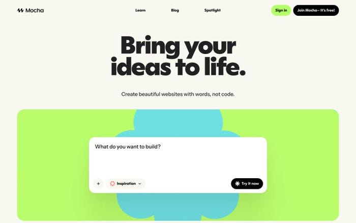 Mocha website preview