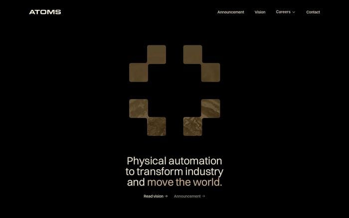 Atoms website preview