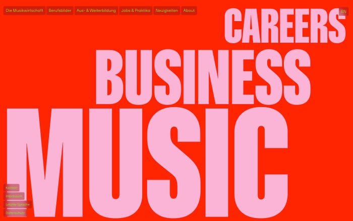 Music Business Careers website preview