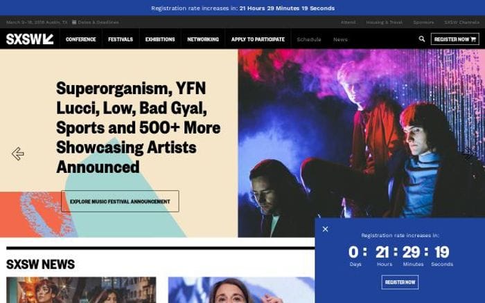 Sxsw website preview