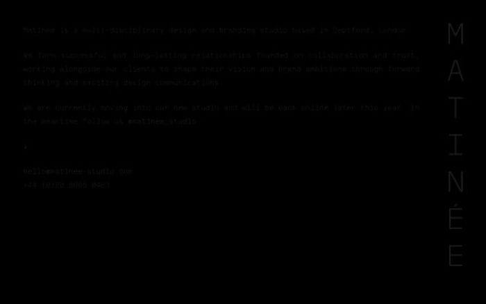 Matinee-studio website preview