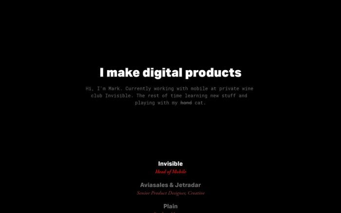 Mark website preview