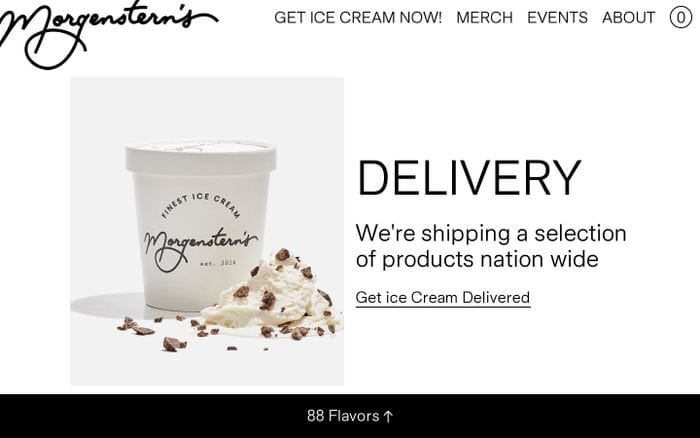 Morgenstern's Finest Ice Cream website preview