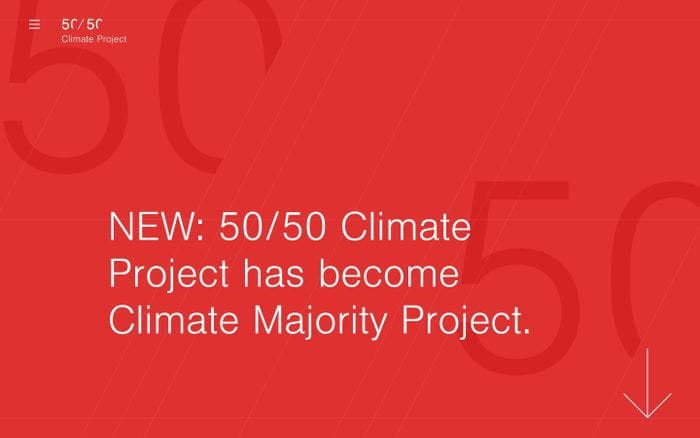 50/50 Climate Project website preview
