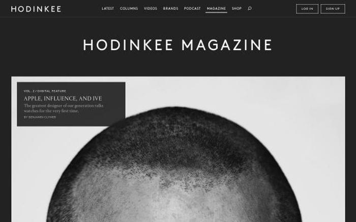 Hodinkee website preview