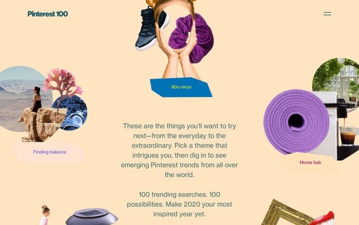 Pinterest 100 | The Top Pinterest Trends for 2020 website preview