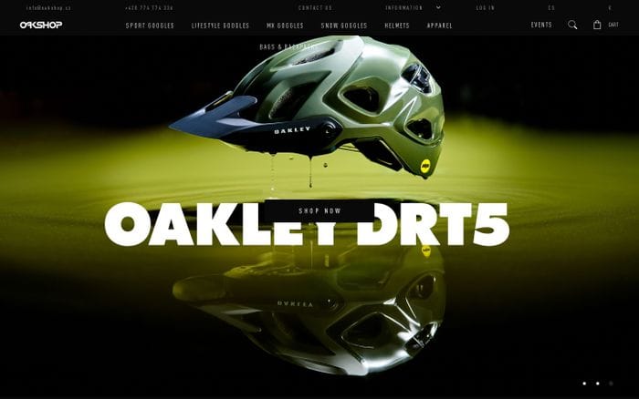 Oakshop – the first e-shop for true adventurers website preview