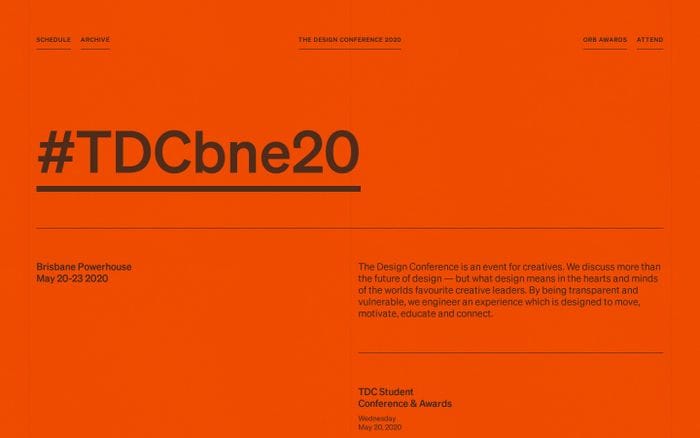 The Design Conference 2020 website preview