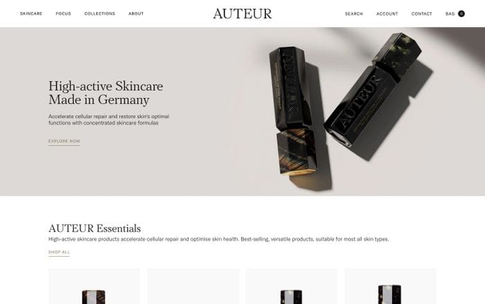 Auteur website preview