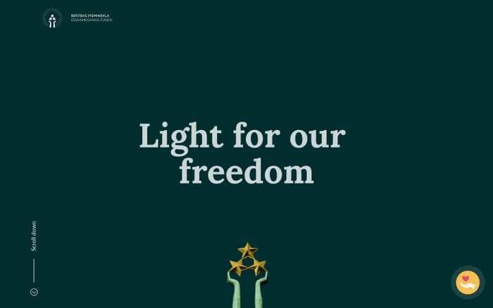 The Monument of Freedom website preview