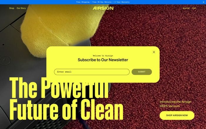 Airsign website preview