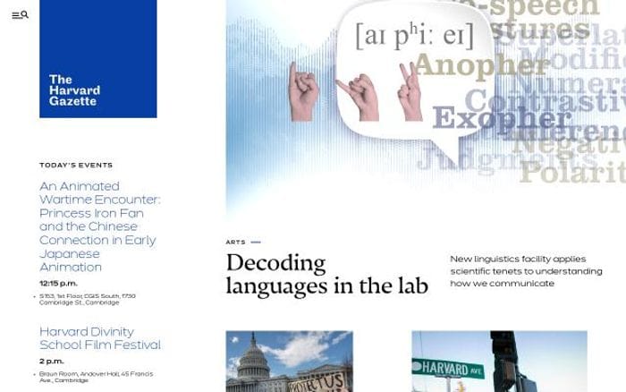 Harvard website preview