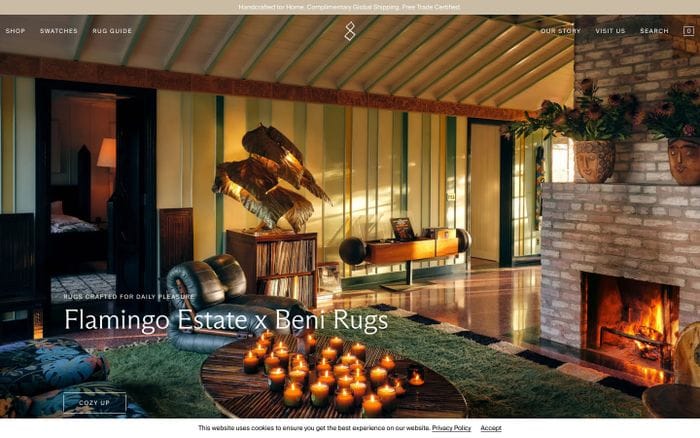 Beni Rugs website preview