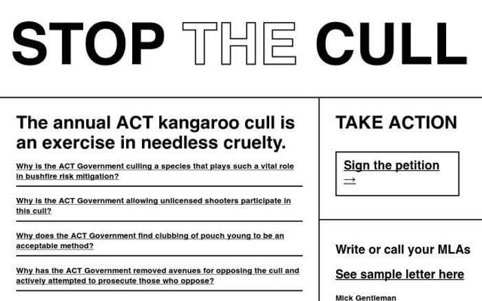 Stopthecull website preview