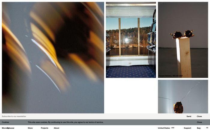 Monokel Eyewear website preview