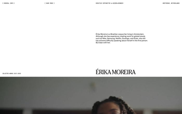 Erika Moreira website preview