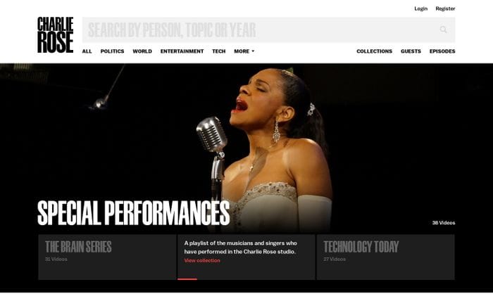Charlie Rose website preview