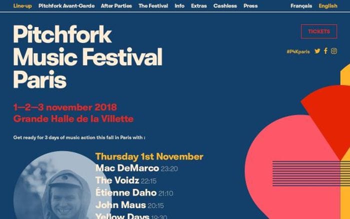 Pitchforkmusicfestival website preview