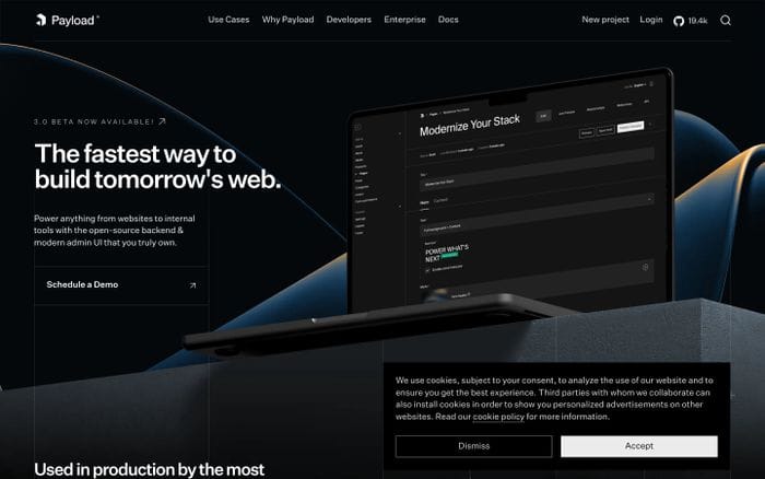 Payload CMS website preview