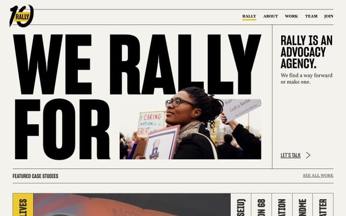 Rally website preview