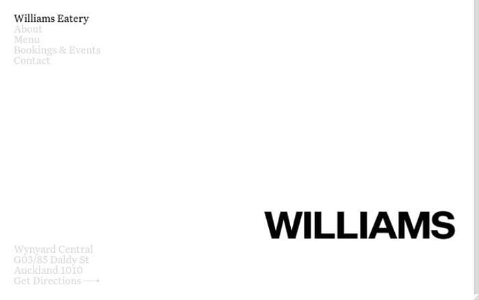 Williamseatery website preview