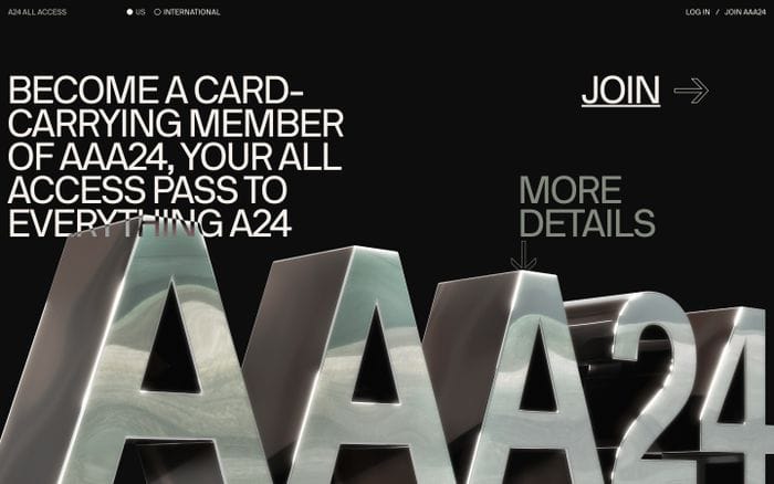 A24 All Access website preview