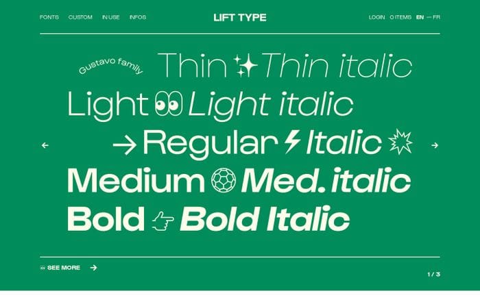 Lift Type website preview