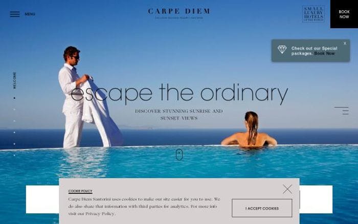 Carpediemsantorini website preview