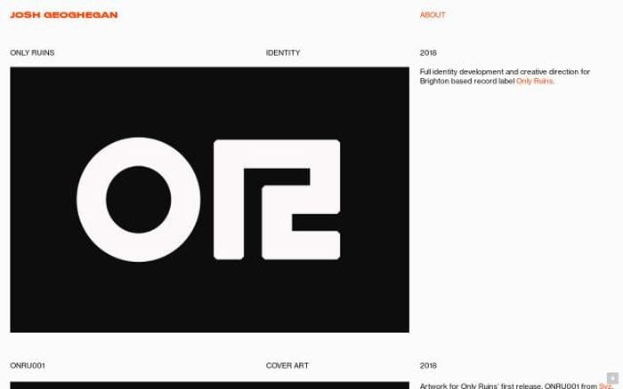 Joshgeoghegan website preview