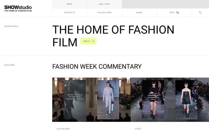 SHOWstudio website preview