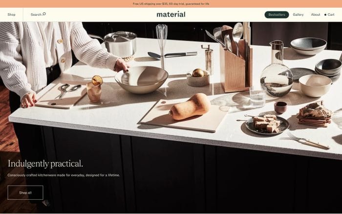 Material website preview
