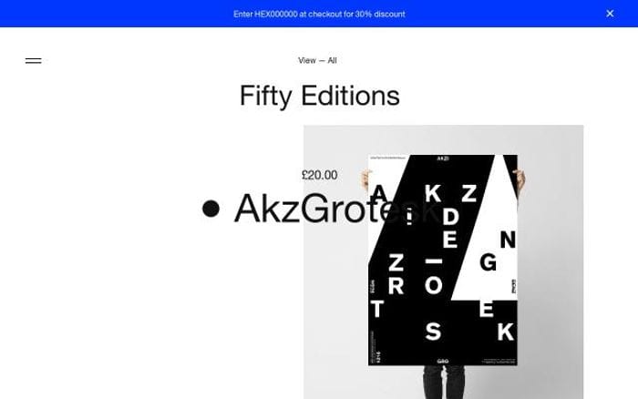 Fiftyeditions website preview