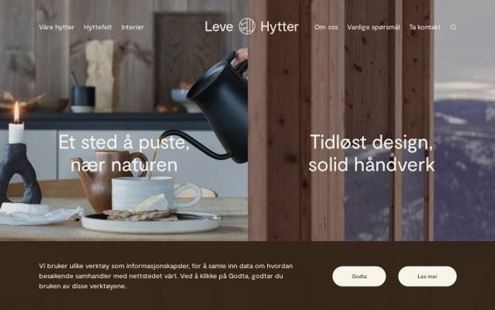 Levehytter website preview