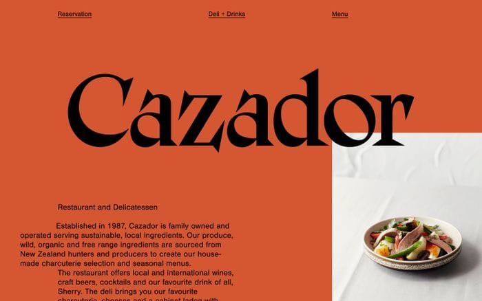 Cazador website preview