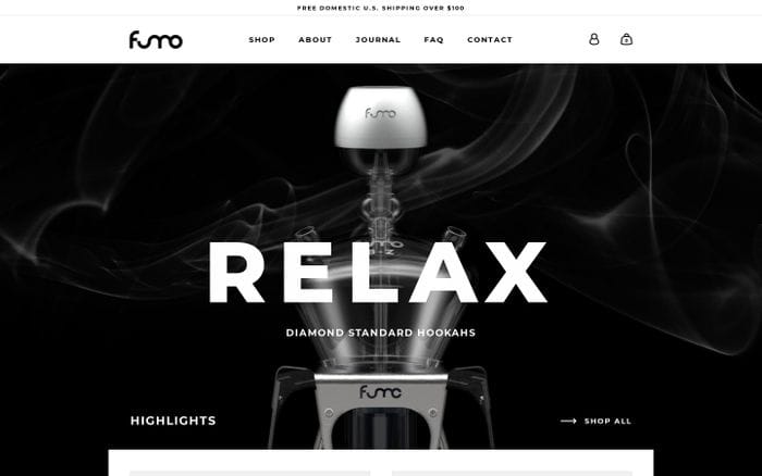 Fumo Design | Diamond Standard Hookahs & Hookah Accessories website preview