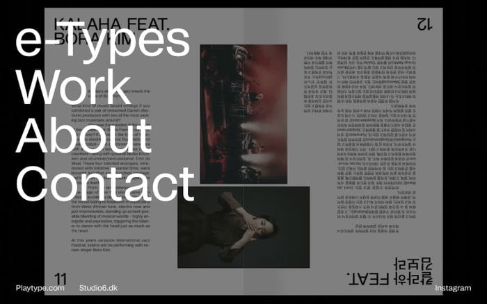 e-Types website preview