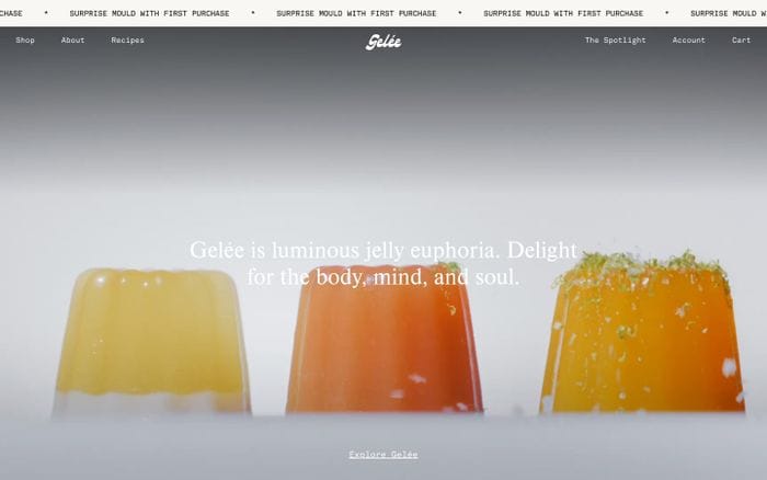 Gelée website preview