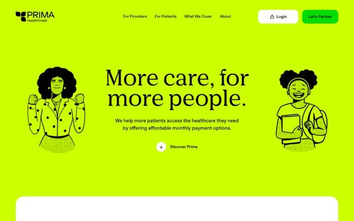 PrimaHealth Credit website preview