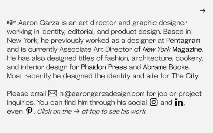 Aaron Garza Design website preview