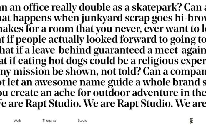 Raptstudio website preview