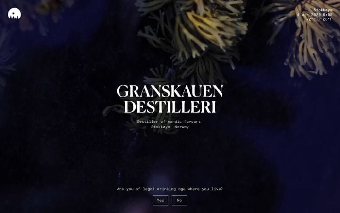 Granskauen Destilleri website preview