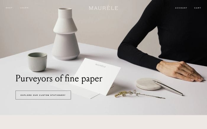 Maurele Paper Goods website preview