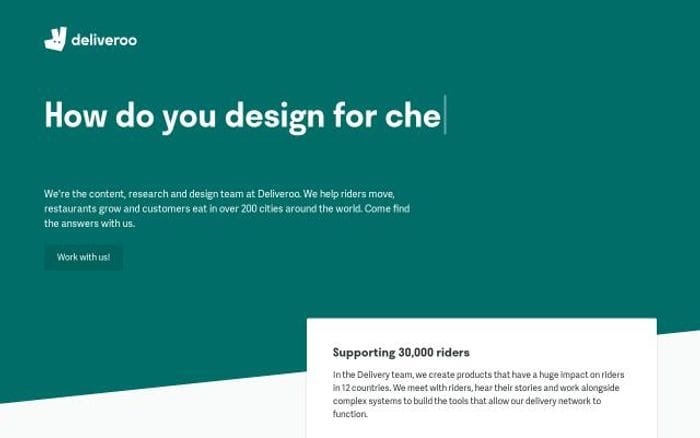 Deliveroo website preview