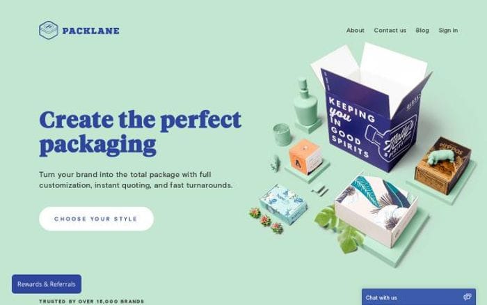 Packlane website preview