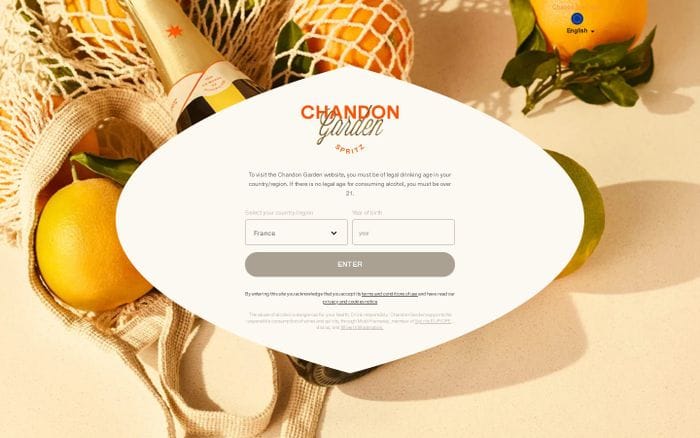 Chandon Garden spritz website preview