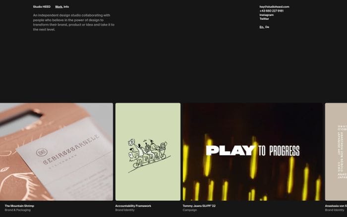Studio Heed website preview