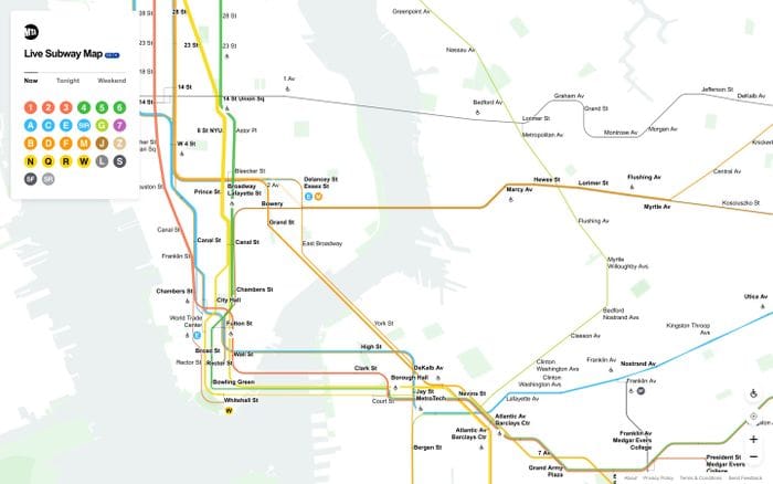 MTA Live Subway Map website preview
