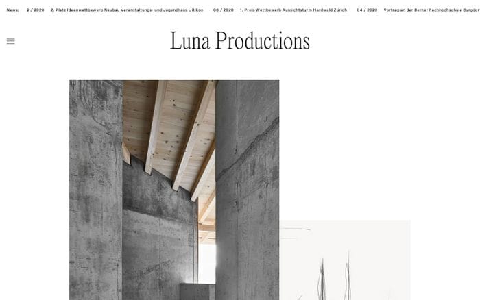 Luna Productions website preview