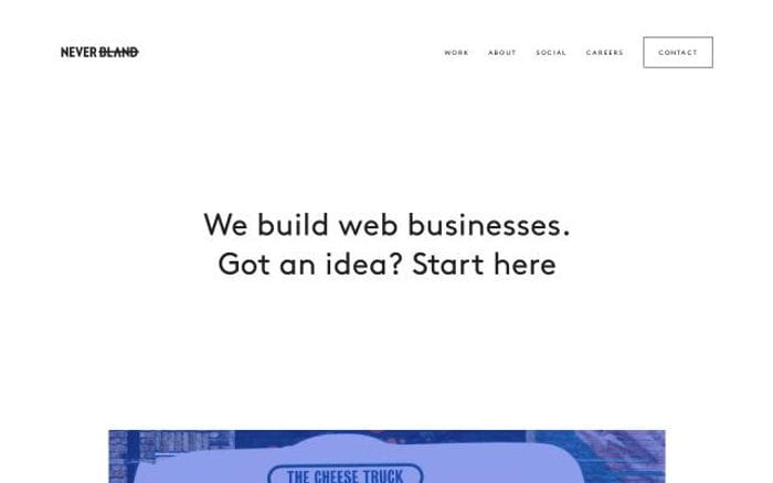 Neverbland website preview